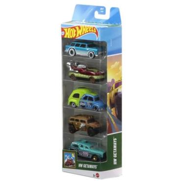 Imagem de Hot Wheels Coleção Getaways Pack 5 Carrinhos 1:64 Metal JBJ77 - Mattel
