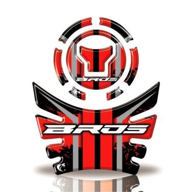 Imagem de Kit Protetor Tanque E Bocal Moto Honda Acima 2018 Bros 160 Vermelho 2020 Vermelho