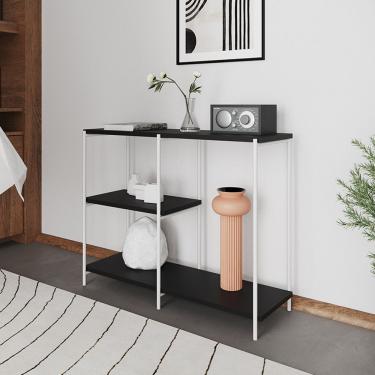 Imagem de Aparador Industrial Artesania Branco E Preto 95cm - Cor: Preto