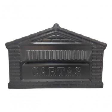 Imagem de Caixa De Correios Para Muro Grade De Aluminio Inox Moderna Preto