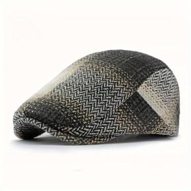 Imagem de Boina Elegante Gradiente De Pintor Estilo Britânico Preto