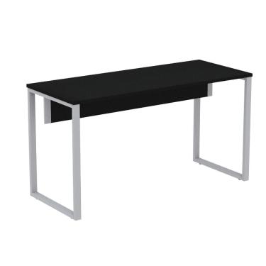 Imagem de Mesa Escritório P25 Tub Pandin 150 Cm (larg) Tampo Mdp Preto Pé Aço Tubular Cinza