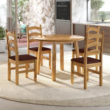 Imagem de Conjunto Sala de Jantar com 4 Cadeiras Parit Espresso Móveis Nogueira/ Ambar