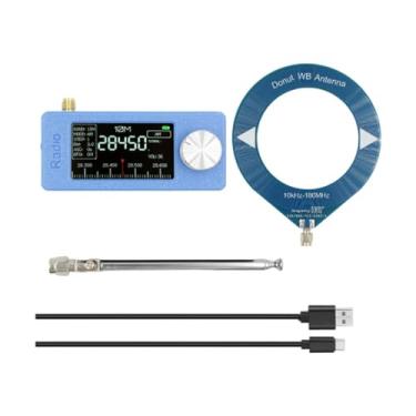 Imagem de AsrMyjcx Rádio portátil SI4732, receptor multibanda, transmissão com tela transparente e antena de loop, mini rádio para, mochila e atividades ao ar, Azul