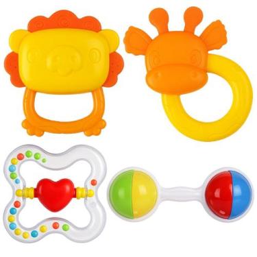 Imagem de Kit Chocalho Mordedor Bebê Sensorial Brinquedo Infantil - COMPANY KIDS