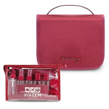 Imagem de Kit Necessaire C- Gancho E Frascos P- Viagem Premium Vinho