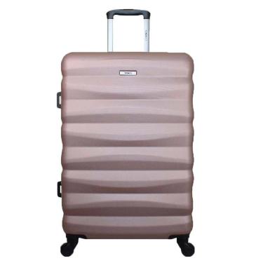 Imagem de Mala De Viagem Média Abs Yins 21089 Cadeado Embutido Rodas Giro 360º Rosê M