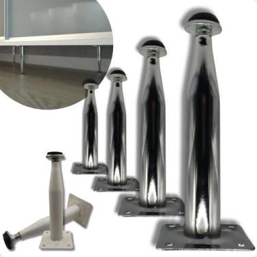 Imagem de Pé Cônico 15cm Kit 4 Un Regulável De Metal Reforçado Móveis - Metalnox