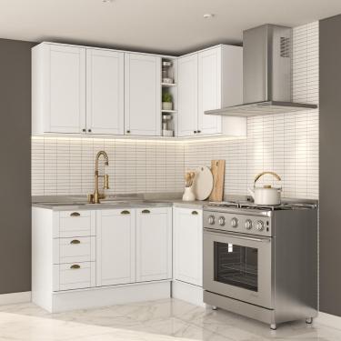 Imagem de Armário De Cozinha Completa C Balcão Milla Whisper Carraro Branco