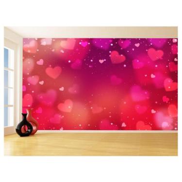 Imagem de Papel De Parede 3D Textura Corações Coloridos 3,5M Txt223 - Você Decor