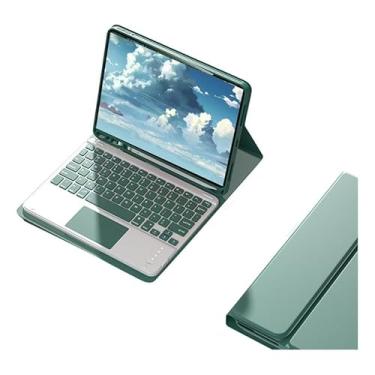 Imagem de Capa Para Tablet Com Teclado Bluetooth Para Samsung Tab S7 Plus/S7 FE/S8 Plus 12,4 Polegadas (Verde Escuro, Teclado de toque)