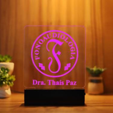 Imagem de Luminária Abajur Fonoaudiologia LED Rosa - Bold