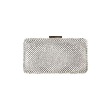 Imagem de Bolsa Feminina Clutch Strass Prata - Nicbolsas
