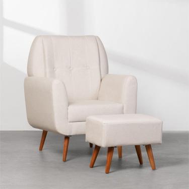 Imagem de Poltrona de Amamentação Lola com Puff Palha