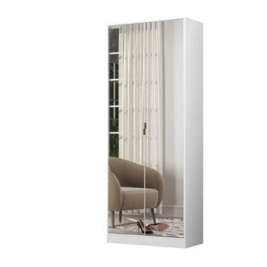 Imagem de Armário Multiuso Grife com Espelho 2 Portas Branco - Demóbile