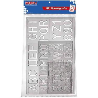 Imagem de Normografo Kit com 3 Réguas - Maxcril, Transparente