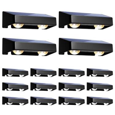 Imagem de SOLPEX Luzes solares para ambientes externos, 9 cores fixas e cerca que mudam de cor, luzes solares externas à prova d'água IP65, iluminação de deck de LED para quintal, parede, degrau, pátio, trilho,