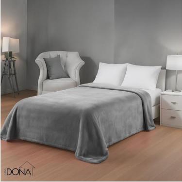Imagem de Cobertor Manta Microfibra Solteiro (Toque Aveludado) Cinza - Casa Dona