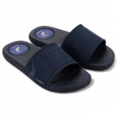 Imagem de Chinelo Rider Slide Start Masculino Casual Macio, Azul, 43/44