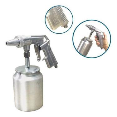 Imagem de Pistola Revolver De Pintura Sucção Pressão Bico 0.6mm Copo 1000ml Impo
