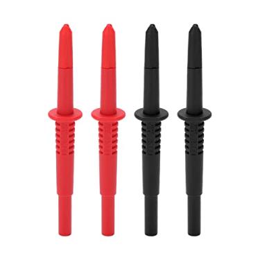 Imagem de Sons de Teste Multímetro Premium Brass Lantern Tip Test Sons com 4mm Banana Plug para Sensores Automotivos e Circuit Testing 2Set Vermelho e Preto