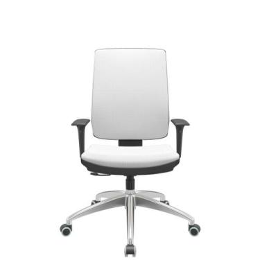 Imagem de Cadeira Office Brizza Soft Aero Branco RelaxPlax Base Aluminio 120cm -