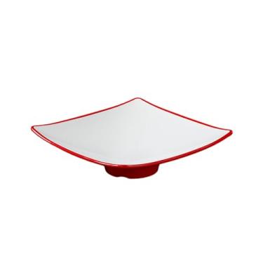 Imagem de Prato quadrado de cor de esmalte minimalista criativo de duas cores estilo nórdico - placa quadrada de 23 cm de altura