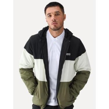 Imagem de Jaqueta Aeropostale Masculina Dupla Face Nylon Colorblock Preta/Branca/Militar-Masculino