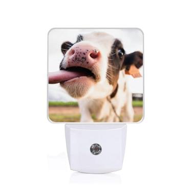 Imagem de SLHFDKL Luz Noturna De Vaca Fofa, Lâmpada Parede Com Sensor Anoitecer E Amanhecer, Led 0,5 W Eficiência Energética Para Meninos, Meninas Adultos, Decoração Casa