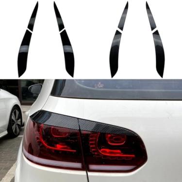 Imagem de Farol de cabeça lâmpada pálpebras sobrancelha compatível com Golf MK6 GTI R Body Kit decoração farol estilo carro acessórios de carro (aparência de fibra de carbono)