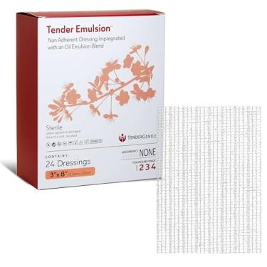 Imagem de Curativo de emulsão de óleo 3x8-24 curativos de petrolato não aderente para feridas de baixo exsudato - bom para locais de enxertos de pele, queimaduras e muito mais