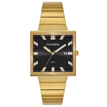 Imagem de Relógio MONDAINE feminino analógico dourado preto 32816GPMVDE1