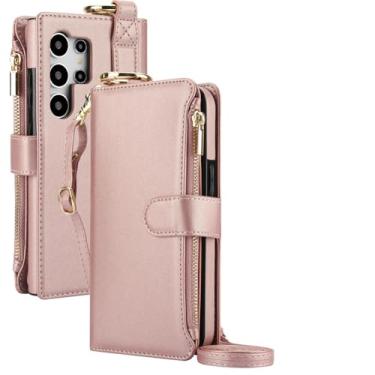 Imagem de HJZSZX Capa tipo carteira para Galaxy A55 5G (para Galaxy A55 5G/ouro rosa)