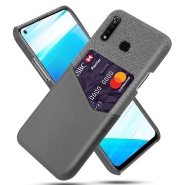 Imagem de Capa para VIVO Z5x Z1 Pro,Anti-deslizamento,Proteção contra quedas de 360°,Resistência à impressão digital,Tela e caso de couro PU com 1 slot de cartão atrás-Gray
