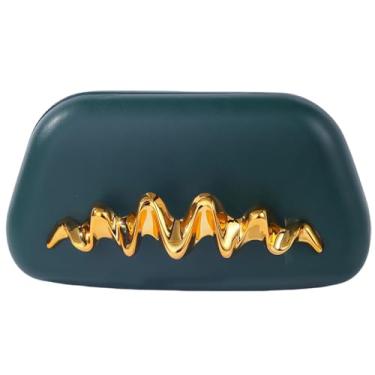 Imagem de louceko Bolsa de ombro feminina moderna de corrente transversal bolsa de mão acrílica para casamento à noite bolsa clutch formal, 1 verde