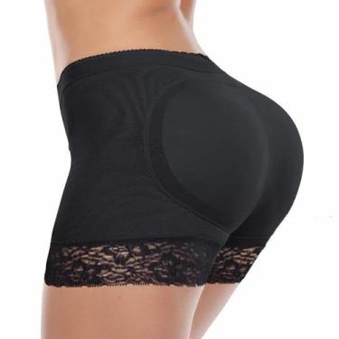Imagem de Calcinha Short Calçola Aumenta Bumbum Com Enchimento - MHR, Preto