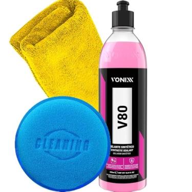 Imagem de Kit Automotivo V80 Vonixx Sintético Proteção Prolongada para Carro Moto Toalha e Aplicador Karbox