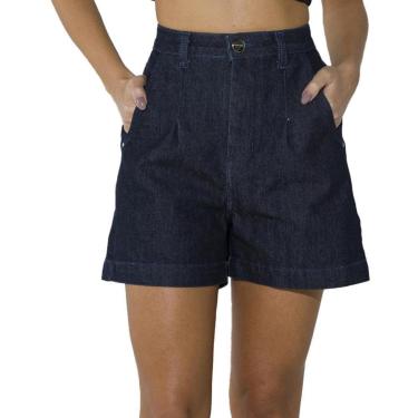 Imagem de Bermuda Jeans Onça Preta Frente Com Pregas O23  Feminino-Feminino