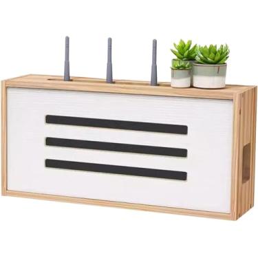 Imagem de Gabinete Do Roteador, Caixa De Armazenamento Do Roteador, Gerenciamento De Cabos De Montagem Na Parede, Caixa De Roteador De Cabo De Decodificador Caixa Oculta Wlan, C