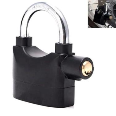 Imagem de Cadeado com Alarme Sirene 110db Moto Anti furto Som Alto Segurança Cas