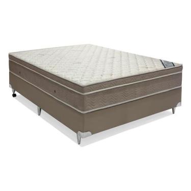 Imagem de Conjunto Cama Box Cori com Colchão Casal Molas Ensacada Light (25x138x