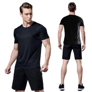 Imagem de Kit Shorts Bermuda Tactel TRAINING + Camiseta Academia Fitness MASCULINO PROTEÇÃO UV SOLAR MC 706-Masculino
