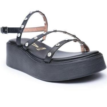 Imagem de Sandália Plataforma Vizzano Strass Feminino - Preto - 40-Feminino