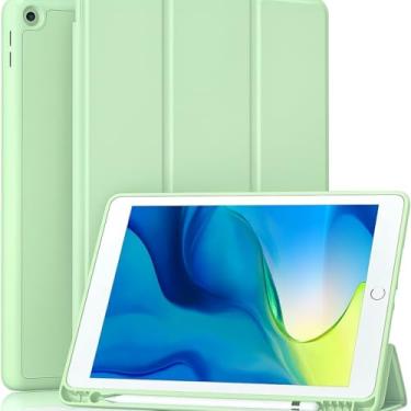 Imagem de Capa Para iPad 9ª 8ª 7ª Geração iPad 10.2" e iPad Pro/Air 3 de 10.5" Smart Case Slim Com Suporte Para Caneta Proteção Total Anti Impacto Tampa Magnética Premium Resistente Funcional (Verde Menta)