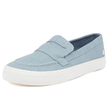Imagem de Nautica Tênis feminino sem cadarço – Sapatos casuais confortáveis para caminhada com palmilha acolchoada e sola branca, Azul claro, 38