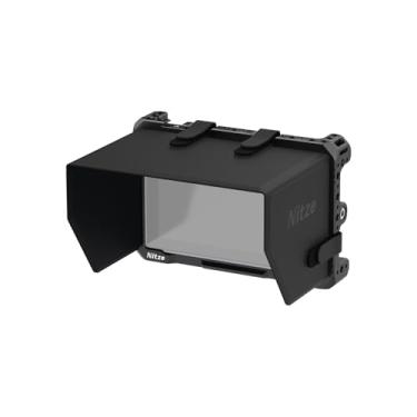 Imagem de Nitze Gaiola para Monitor FeelWorld H5, com Proteção Solar em Couro PU e Trilho NATO Integrado - JT-F10B