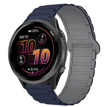 Imagem de Pulseira de substituição esportiva de silicone de liberação rápida de 20 mm e 22 mm compatível com Garmin Forerunner 570 de 42 mm, 47 mm, Forerunner 55, 165, 245, 255, 265, 645 (azul, pulseira de