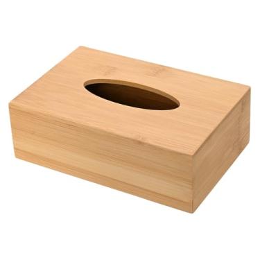 Imagem de Caixa Porta Lenço de Papel e Umedecido Bambu eco Decorativo