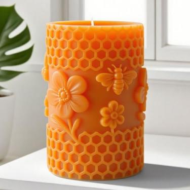 Imagem de Vela cilíndrica de favo de mel, suculenta, cilindro de peônia, molde de resina - moldes de silicone de fundição de resina para decoração de casa e fabricação de velas, molde espiral ondulado