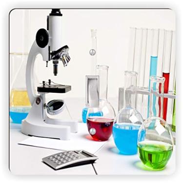 Imagem de Microscópio em laboratório com tubos de teste de vidro multicoloridos - capa de placa de interruptor de luz - placa de interruptor única - capa de interruptor única